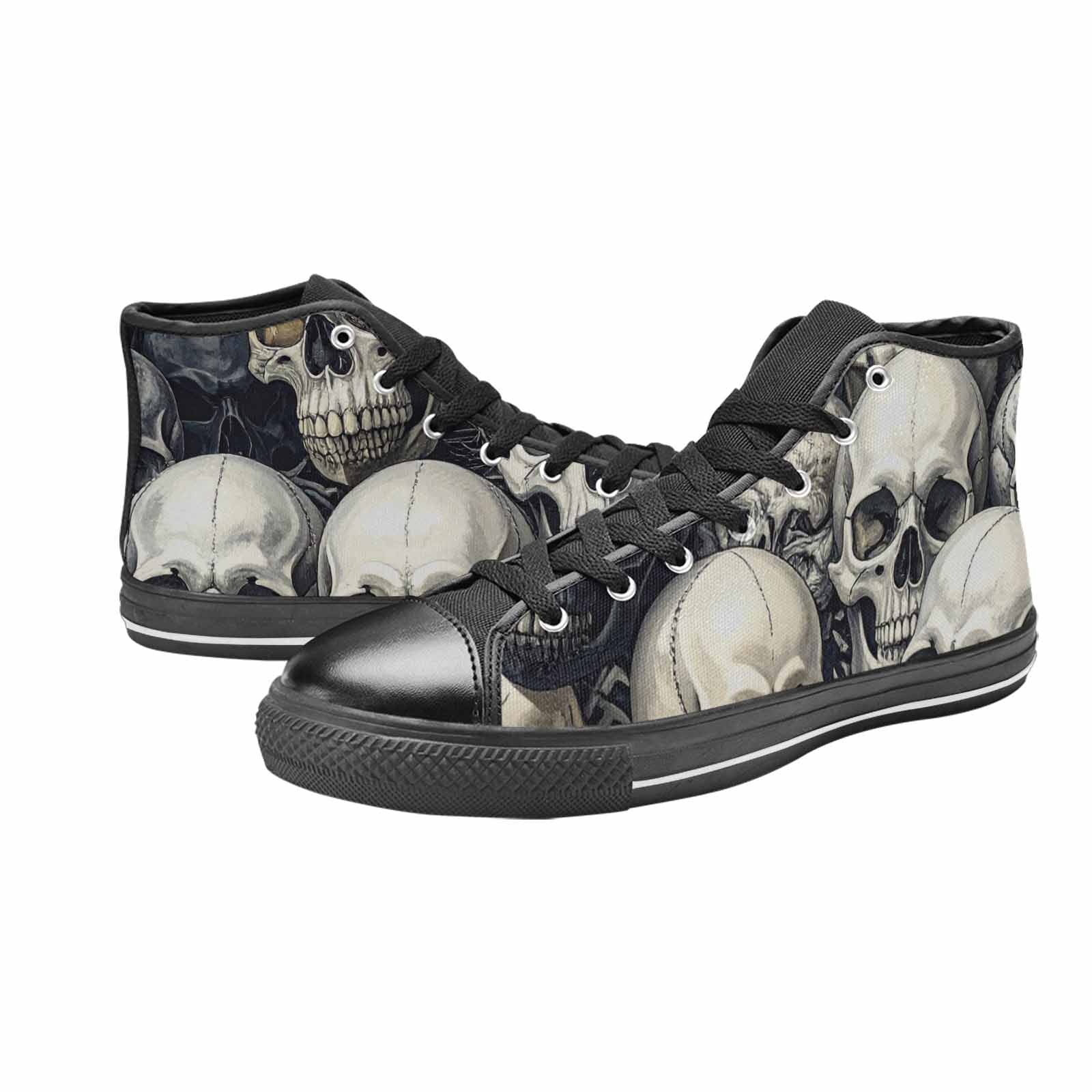 WOMEN'S Skulls - Classic High Top Canvas Neon Fantasy Custom Shoes