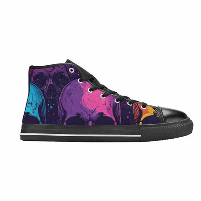 WOMEN'S Skulls Splatter Comic High Top Canvas Dark Academia Custom Sneakers
