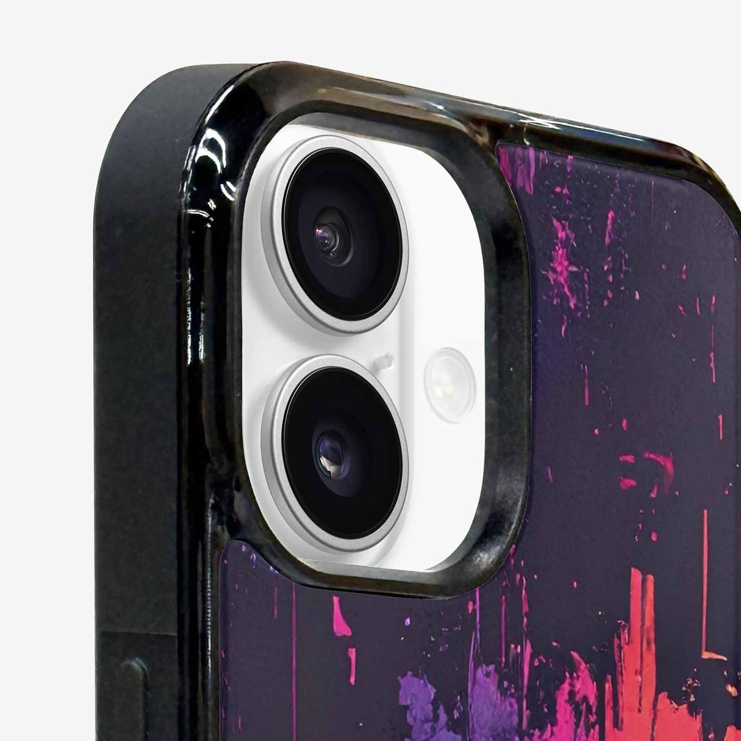 iPhone 16 Case — Glitch Dark Art Seamless Pattern Vibrant, Custom Printed Phone Case