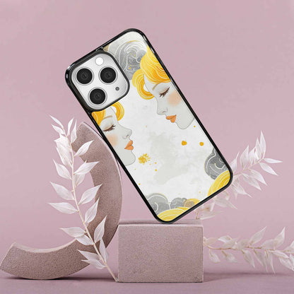 iPhone 15 Pro Max Case — Gemini Twins Zodiac Pattern Seamless Repeat, Customized Protective Case