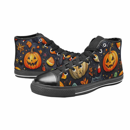 WOMEN'S Halloween High Top Canvas Grunge Sneakers