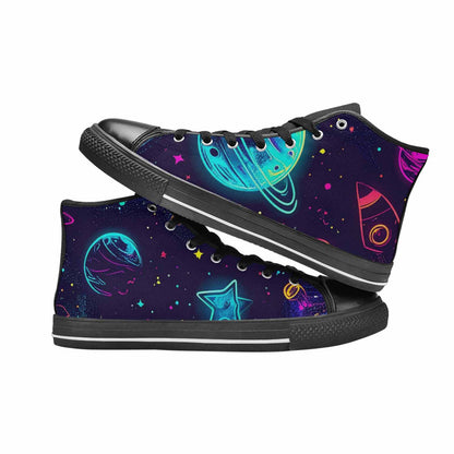 MEN'S Space Galaxy Astronaut High Top Canvas Cottagecore Custom Sneakers