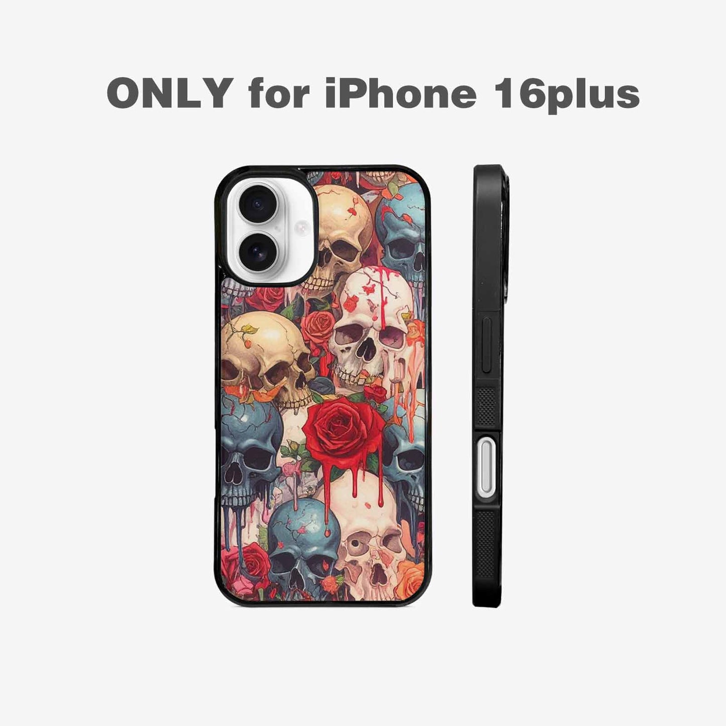 iPhone 16 Plus Case — Skulls And Roses Skulls And Roses, Personalized Phone Case