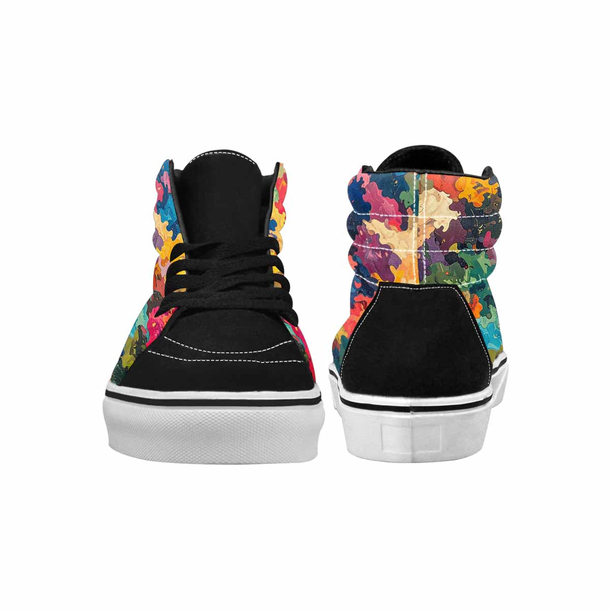 WOMEN'S Camo Full Color High Top Canvas Statement Grunge Custom Print Sneakers