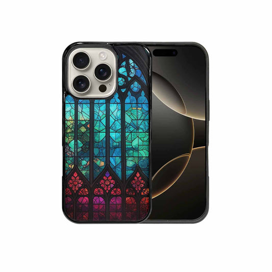 iPhone 16 Pro Case — Stained Glass Cathedral Custom, Customized Protective Case