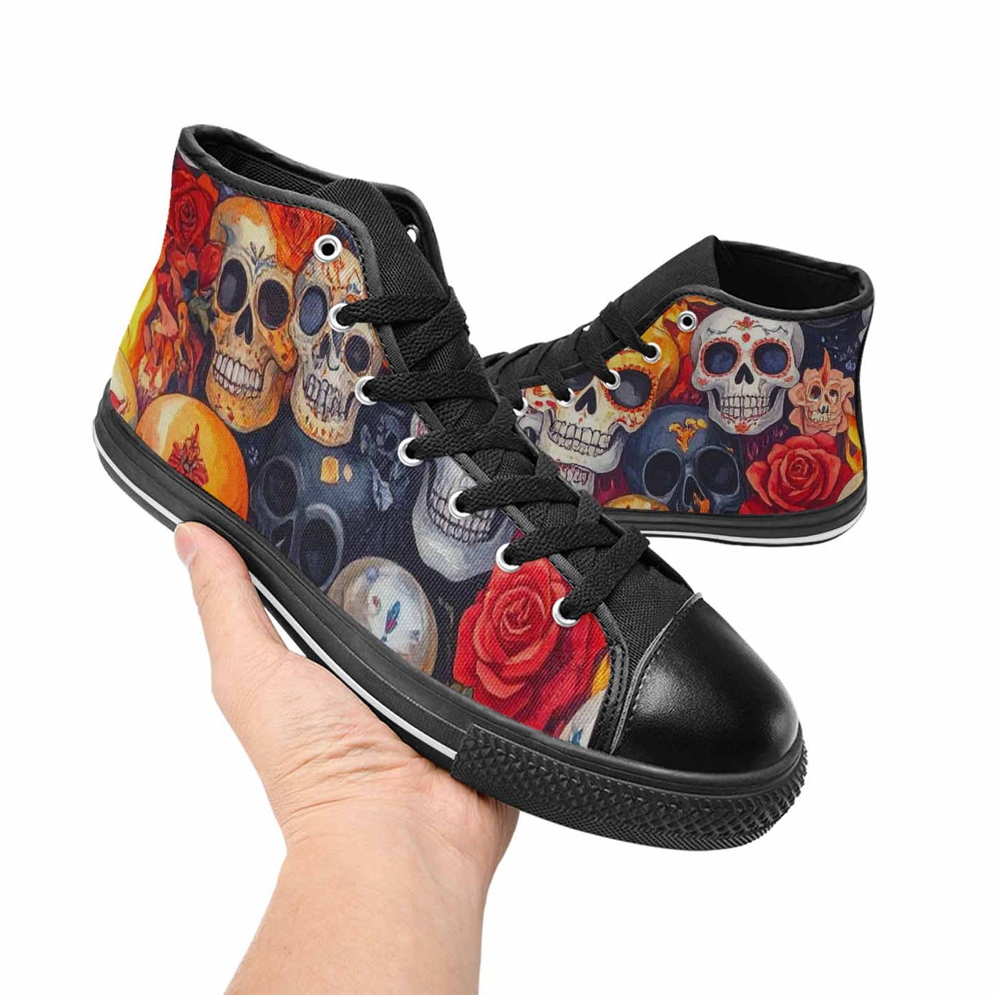 WOMEN'S Skull High Top Canvas Y2K Sneakers