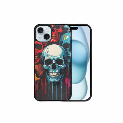 iPhone 15 Plus Case — Many Of Skulls Collage Overlapping Art, Custom Made Phone Cover