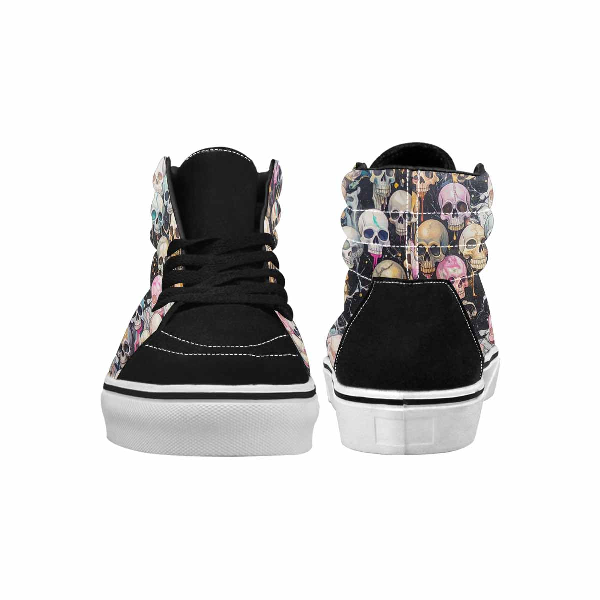 MEN'S Skulls  Marble Skulls High Top Canvas Grunge Custom Shoes