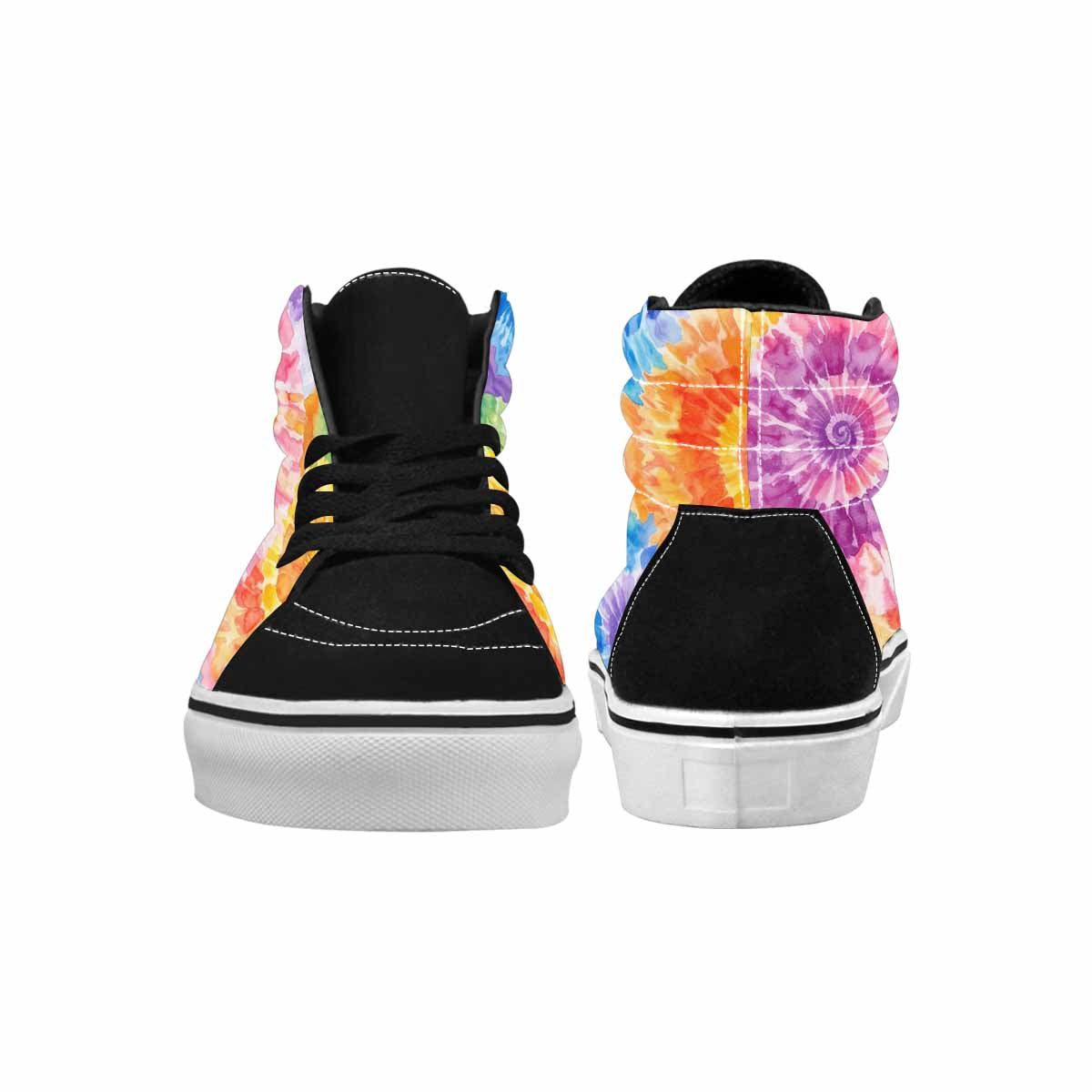 WOMEN'S Tie Dye Swirl High Top Canvas Vivid Custom Sneakers