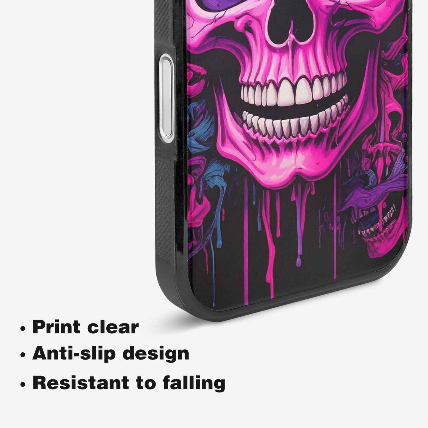 iPhone 16 Case — Pink Purple Skeletons Neon Drip Melting, Customized Protective Case