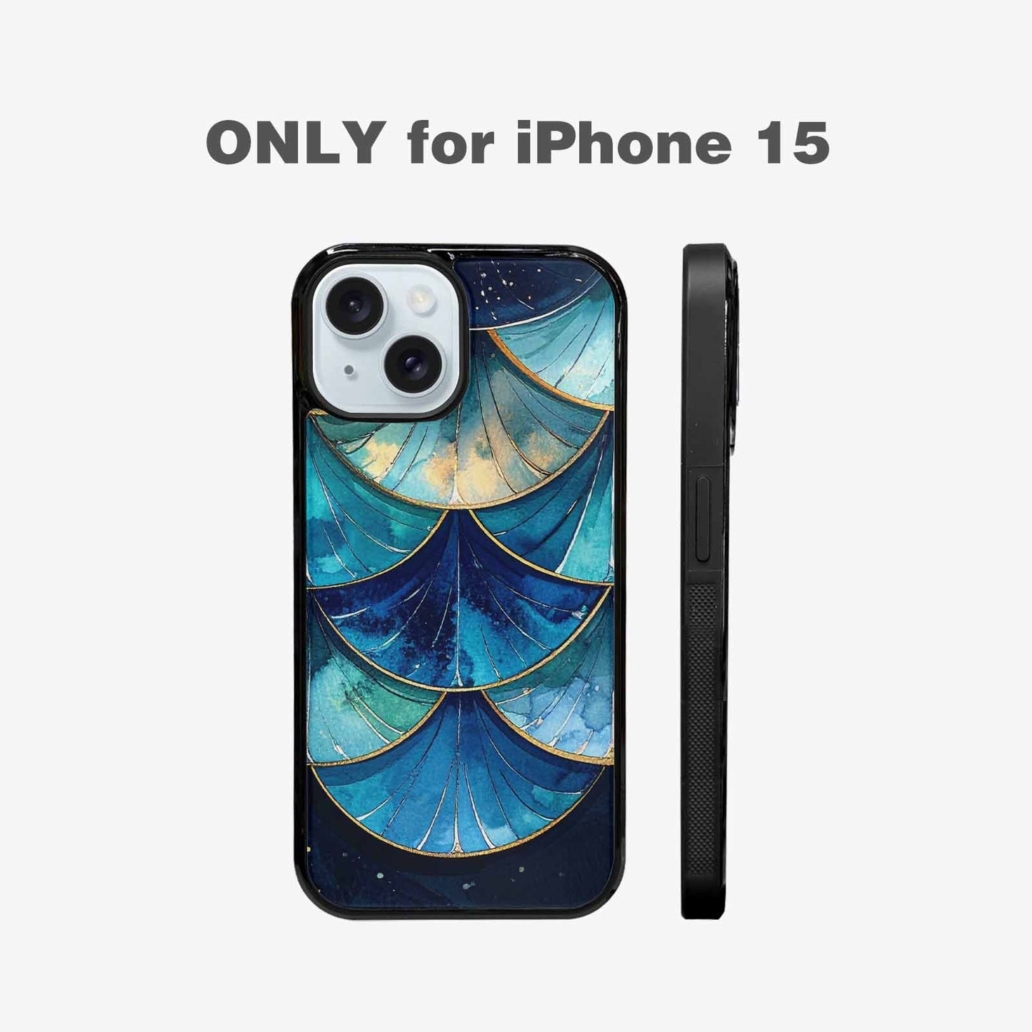 iPhone 15 Case — Mermaid Scale Art Pattern, Custom Print Case Cover