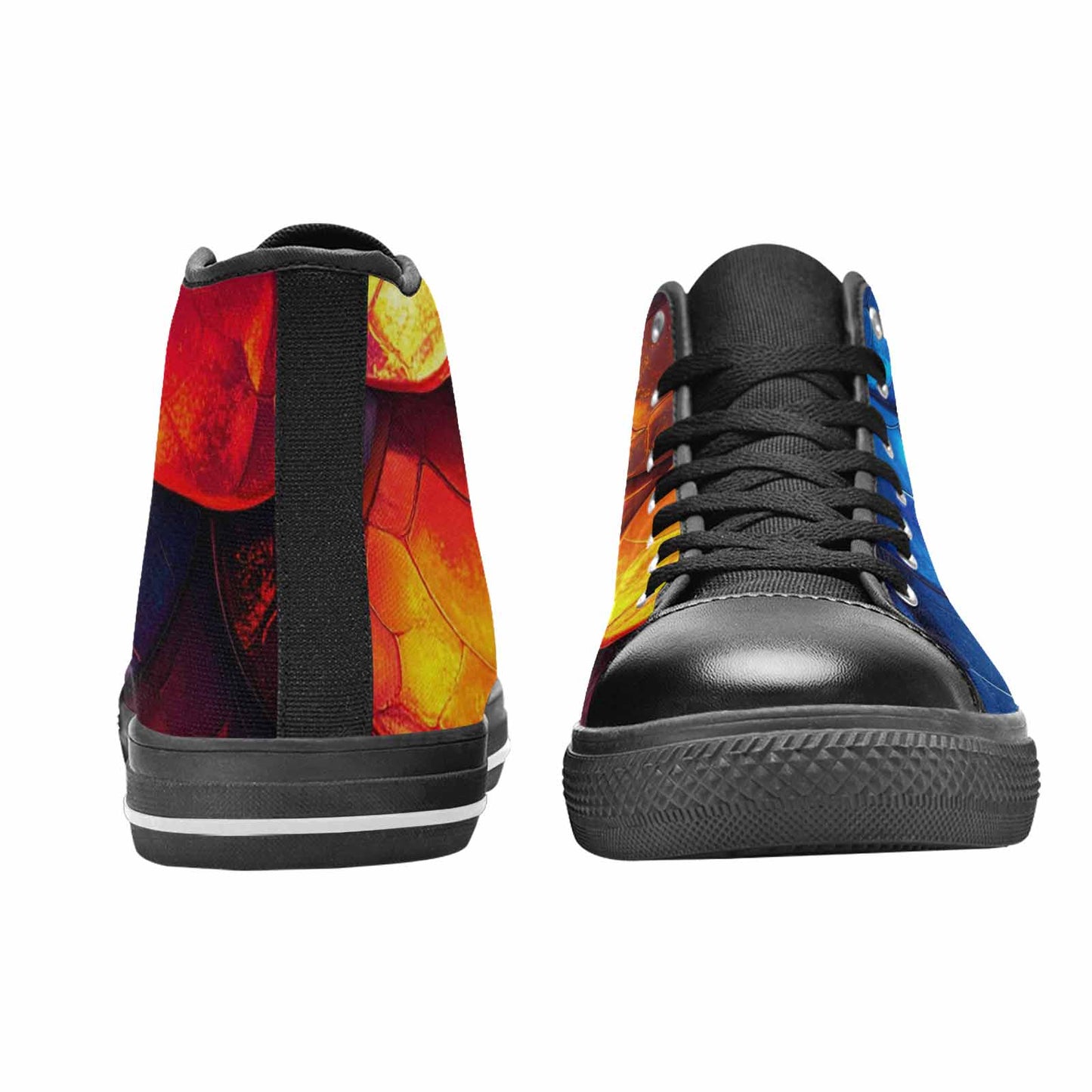MEN'S Dark Snake Print High Top Canvas Y2K Custom Sneakers