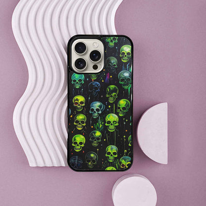 iPhone 16 Pro Max Case — Skeletons Neon Green Glowskele Egb, Custom Made Phone Cover