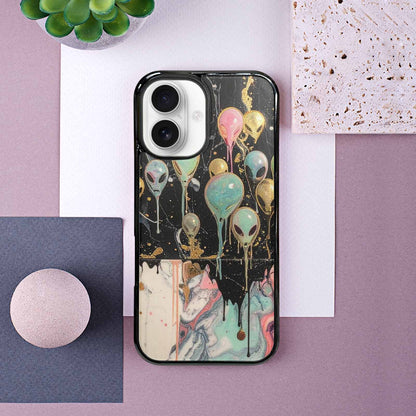 iPhone 16 Case — Aliens Marblemelting Aliens Pa 7eb Personalized, Custom Art Phone Cover