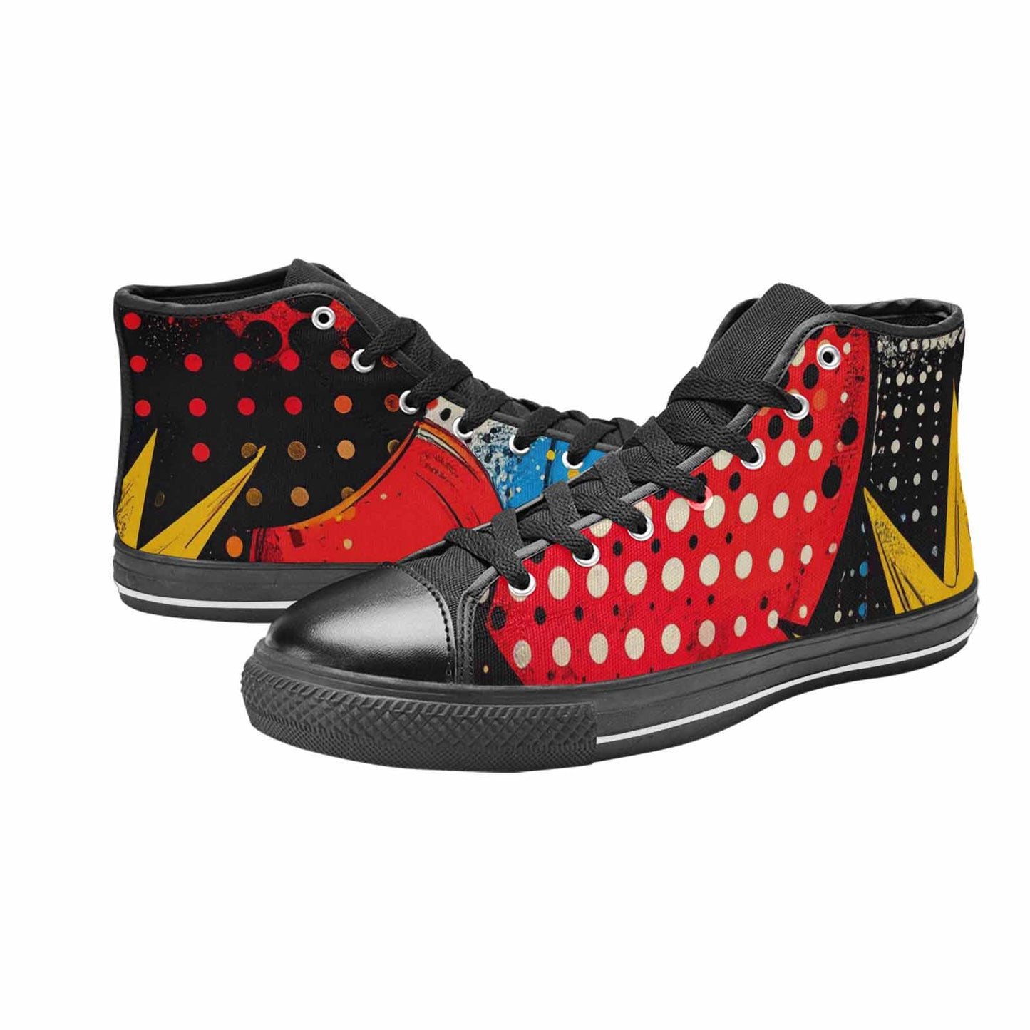 WOMEN'S Comic Book Halftone High Top Canvas Surreal Sneakers