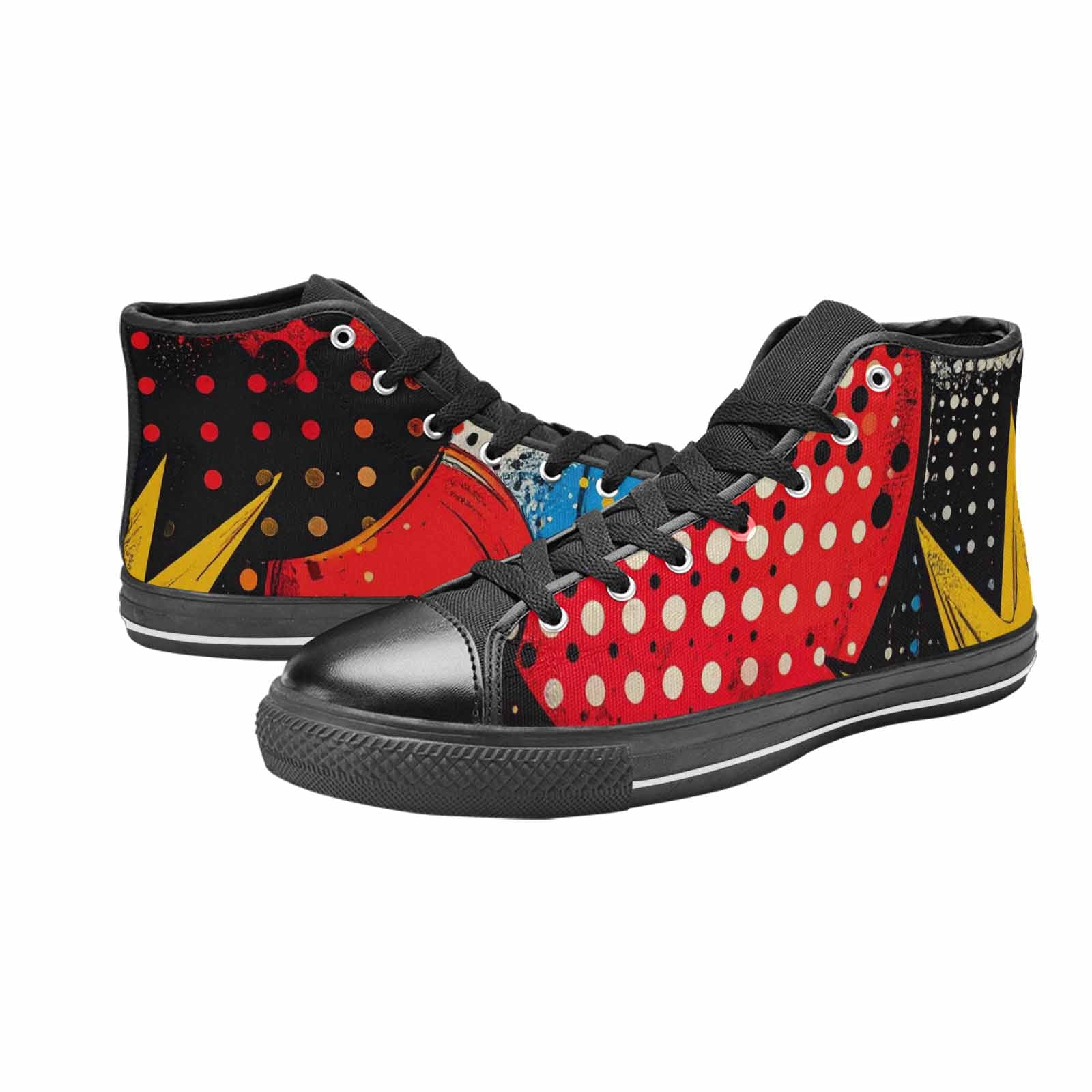 WOMEN'S Comic Book Halftone High Top Canvas Surreal Sneakers