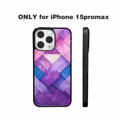 iPhone 15 Pro Max Case — Bisexual Flag Color Theme Small Rainbow, Custom Made Phone Cover