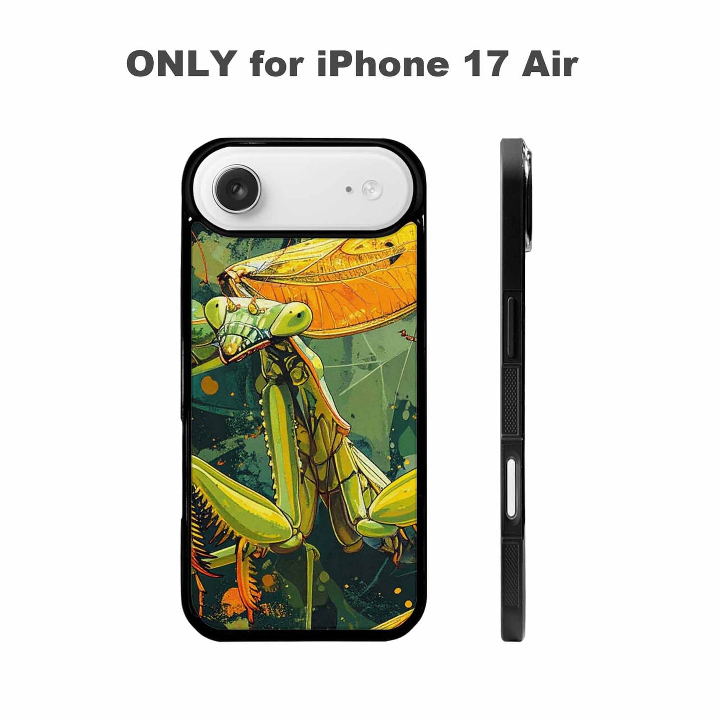 iPhone 17 Air Case — Hand Drawn Entomology Praying Original Art, Custom Made Phone Cover