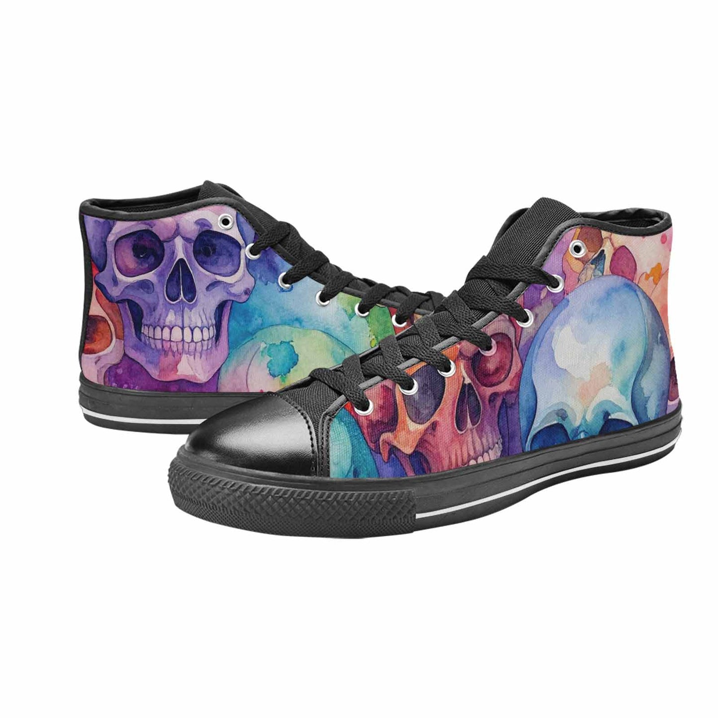 WOMEN'S Kulls - Watercolor High Top Canvas Aesthetic Custom Shoes