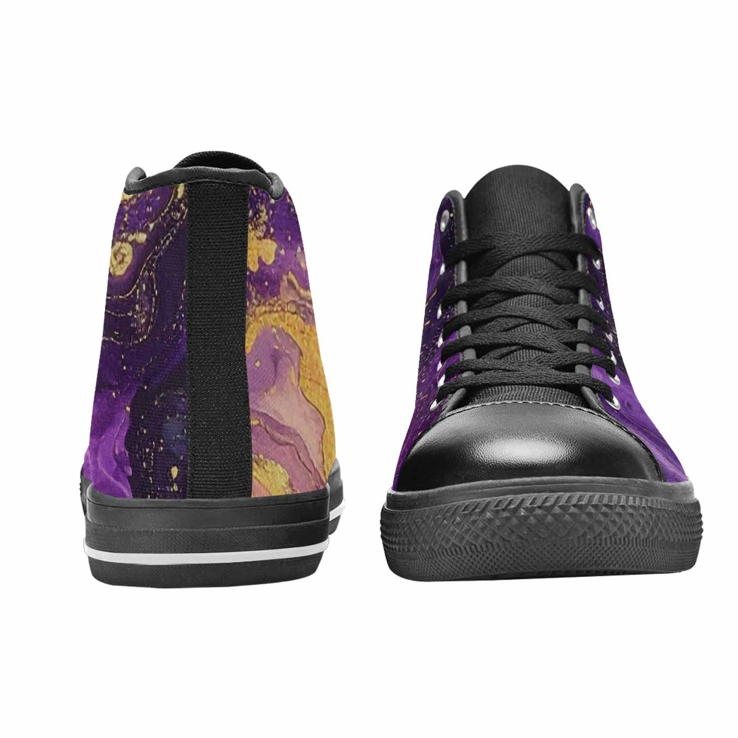 MEN'S Starry Night Nebula Brushstroke High Top Canvas Y2K Custom Shoes
