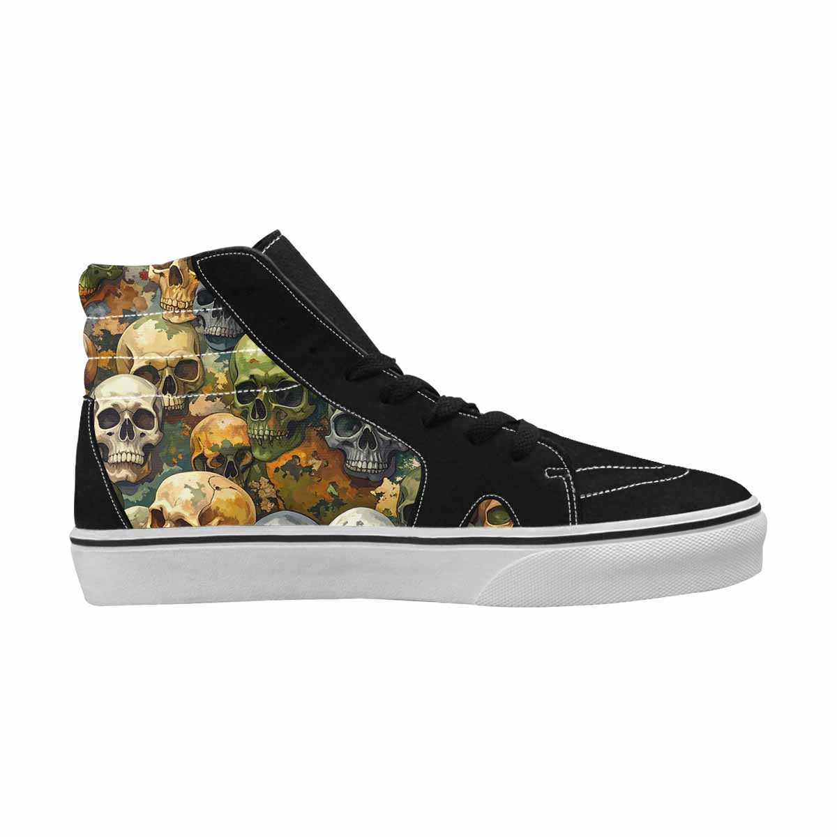 MEN'S Skulls  Camo Skulls High Top Canvas Grunge Shoes