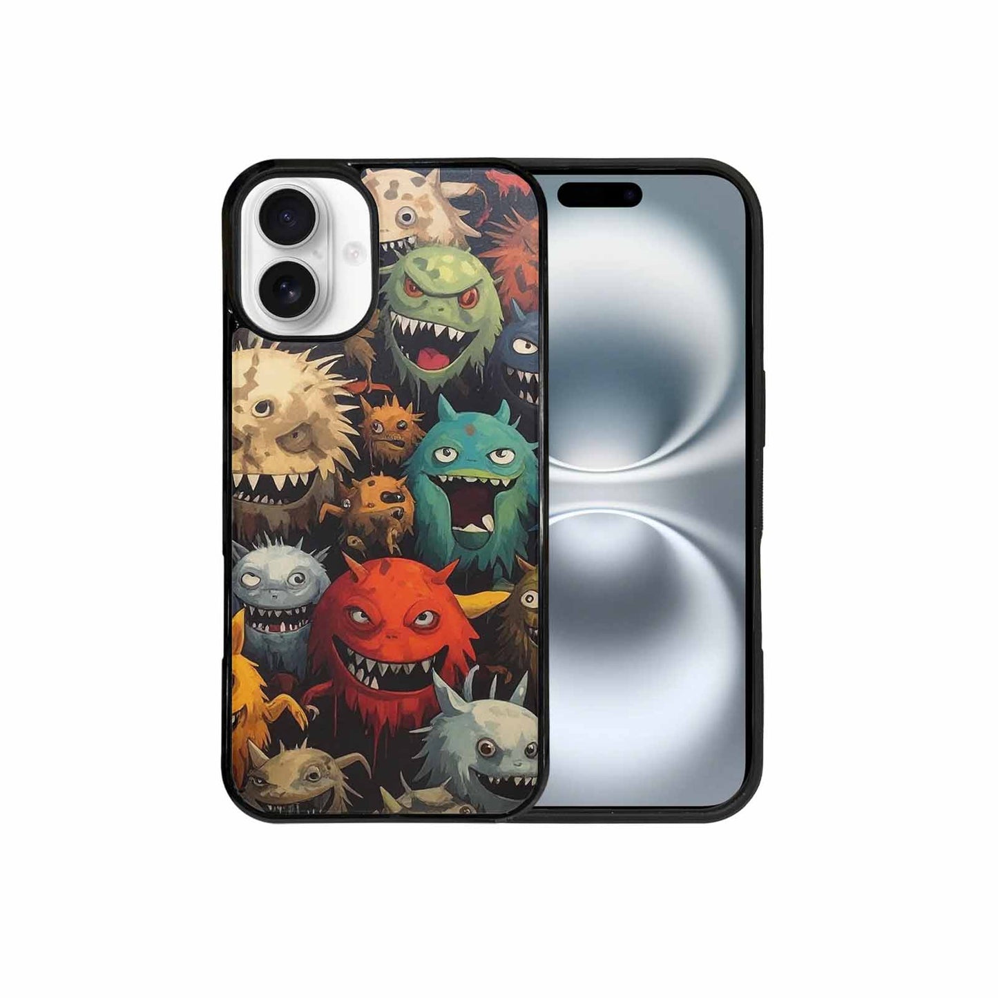 iPhone 16 Plus Case — Monsters Camomonsters Pattern Qch, Custom Printed Phone Case