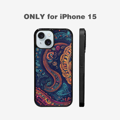 iPhone 15 Case — Paisley Mandala, Customized Protective Case