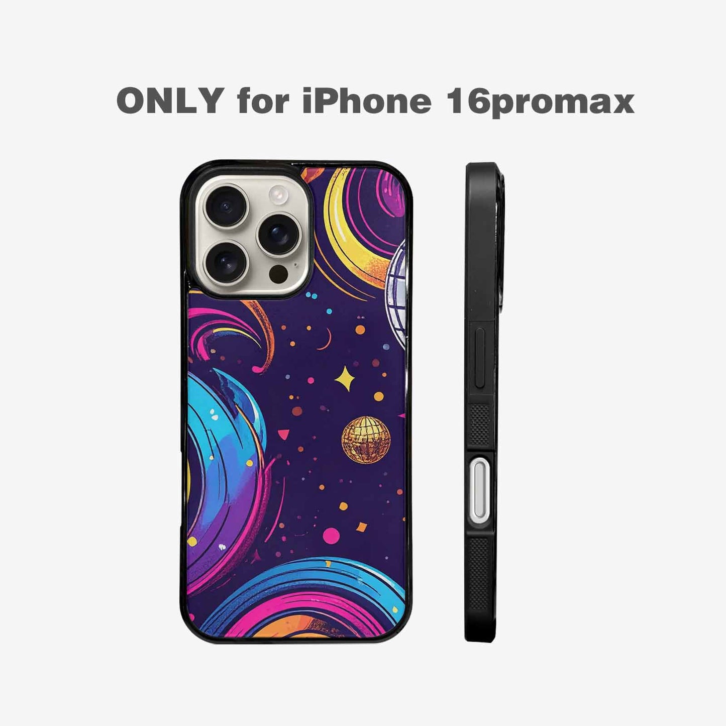 iPhone 16 Pro Max Case — 1970s Disco Cartoon Art Pattern, Custom Phone Case