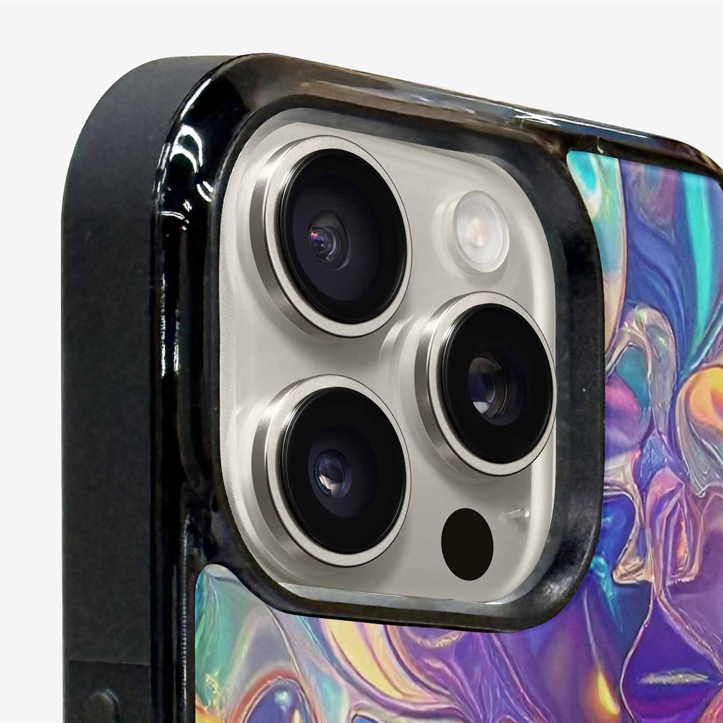 iPhone 15 Pro Max Case — Holographic Iridescent Shimmer Pattern Hundreds Of, Custom Made Phone Cover