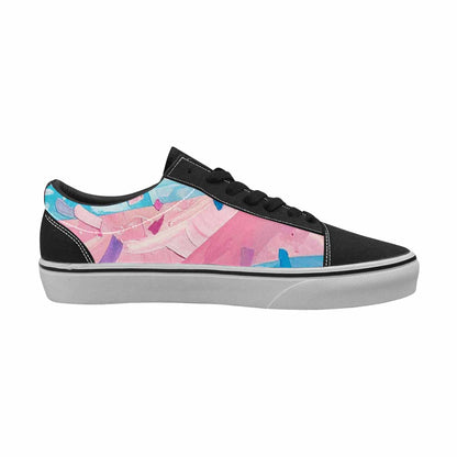 WOMEN'S Transgender Pride Flag Lace-Up Canvas Neon Fantasy Custom Shoes
