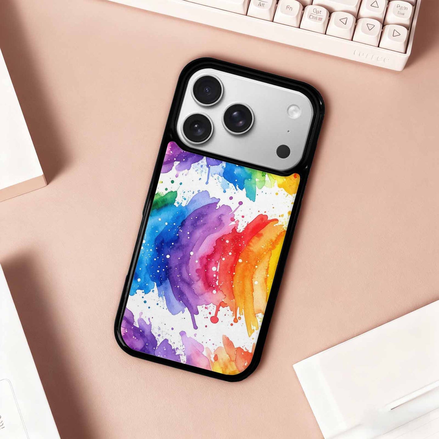 iPhone 17 Pro Case — Watercolor Splash Abstract Pattern Seamless Watercolor, Customized Protective Case