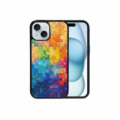 iPhone 15 Case — Autism Puzzle Pieces Puzzle Piece Pattern, Custom Designed Case Cover
