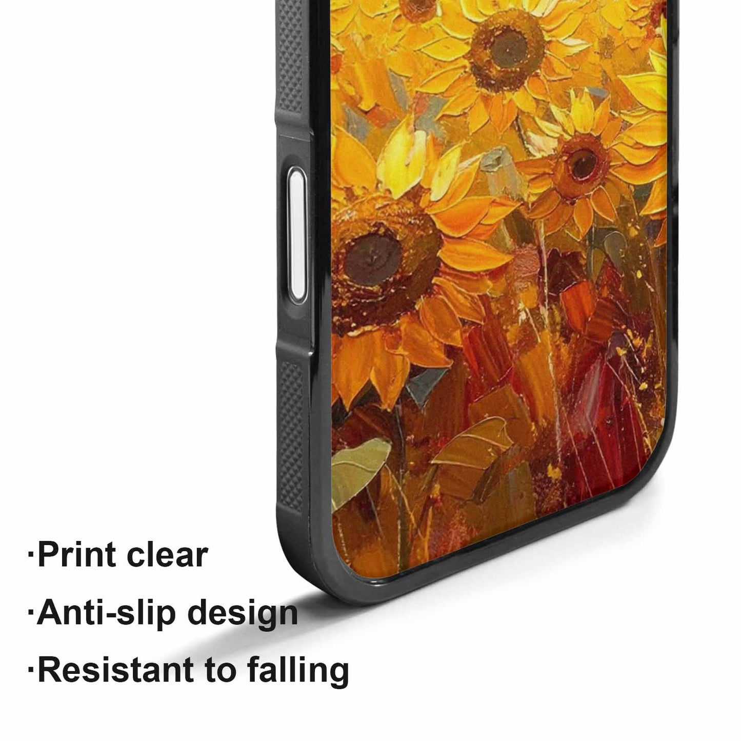 iPhone 17 Case — Impressionist Sunflower Brushstroke Pattern Floral, Custom Print Case Cover