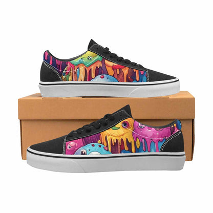 WOMEN'S Melting Ice Cream Monster Lace-Up Canvas Wallpaper Art Custom Sneakers