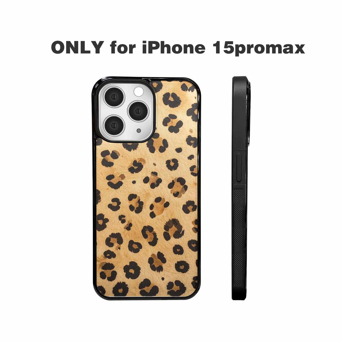 iPhone 15 Pro Max Case — Cheetah Print Sandy Tan Base With, Custom Printed Phone Case