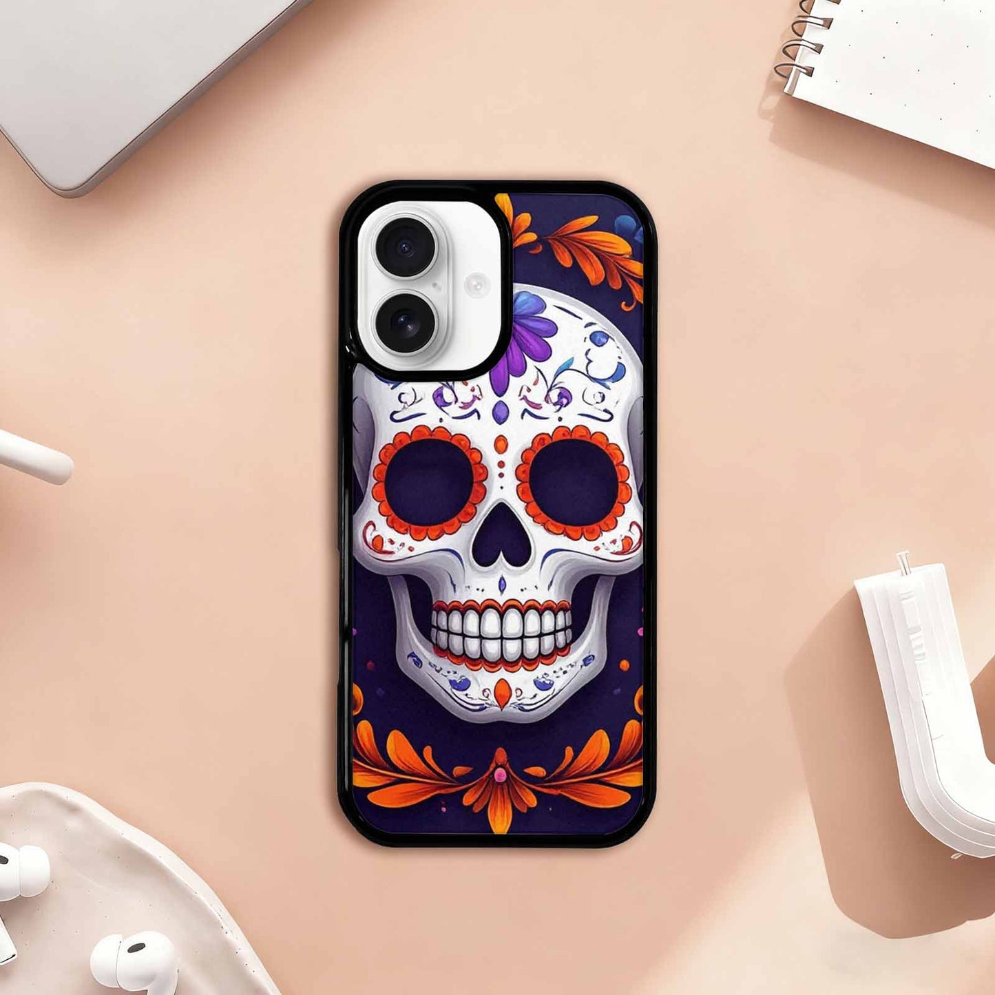 iPhone 17 Case — Day Dead Sugar Skull Gothic Skulls, Custom Printed Phone Case