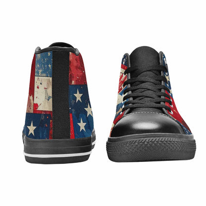 MEN'S American Flag Stars High Top Canvas Dark Academia Shoes