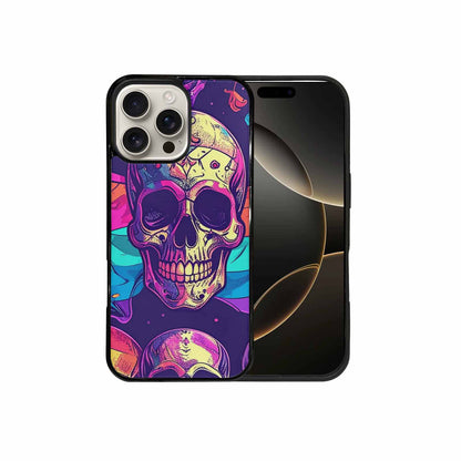 iPhone 16 Pro Max Case — Pride Flag Skulls Seamless Pattern Vibrant, Personalized Phone Case