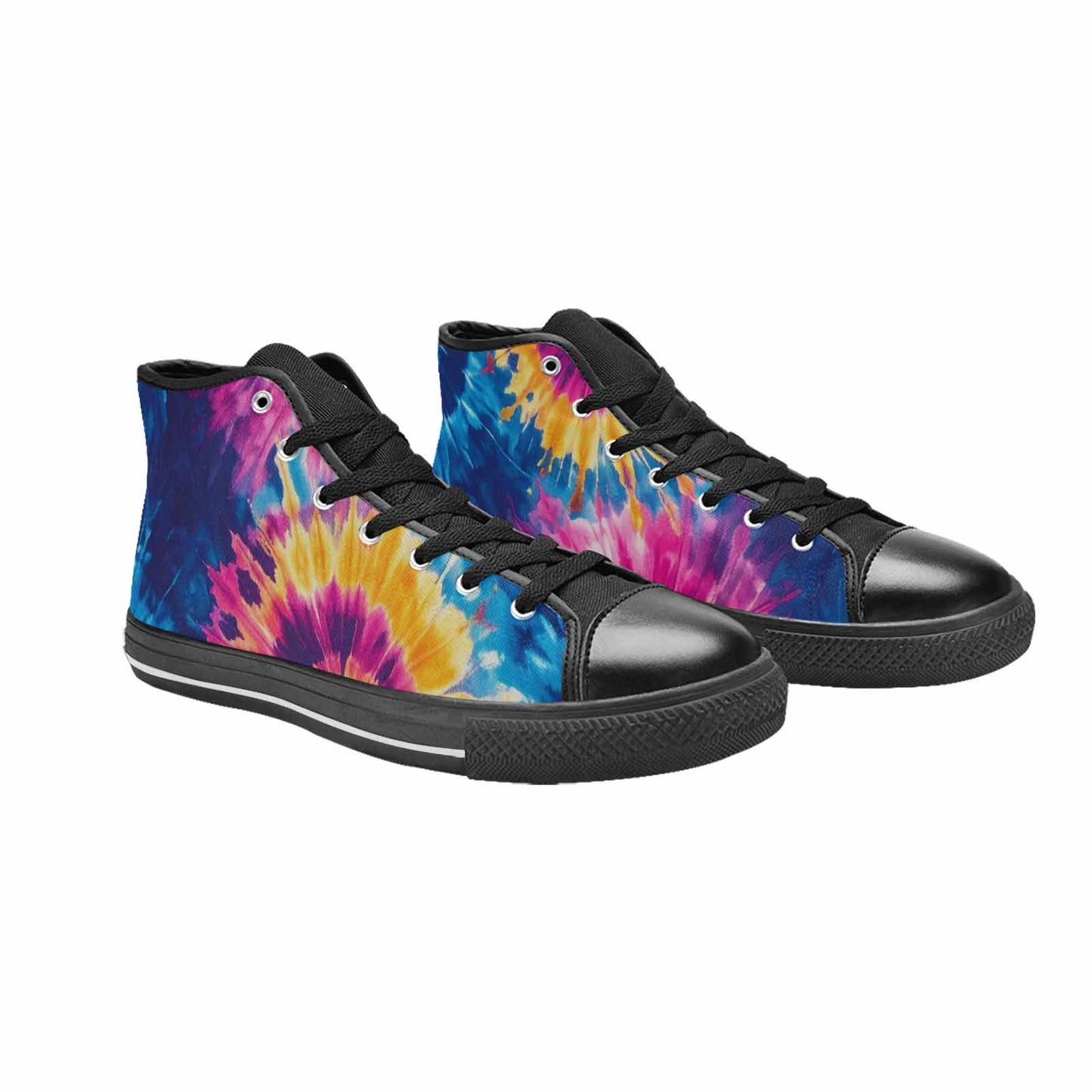MEN'S Tie Dye Swirl High Top Canvas Cottagecore Custom Sneakers