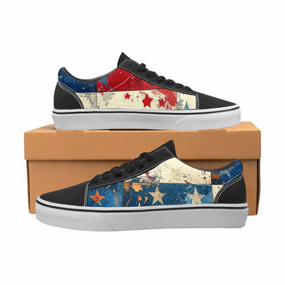 WOMEN'S American Flag Stars Canvas Lace-Up Grunge Custom Shoes