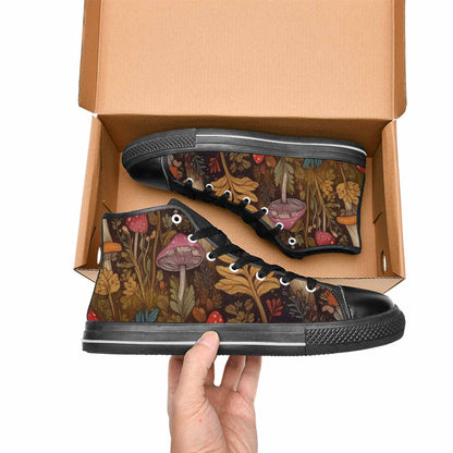 WOMEN'S Mushroom High Top Canvas Neon Fantasy Custom Sneakers