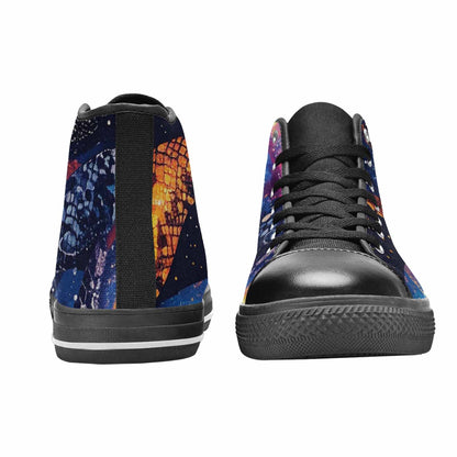 MEN'S Galaxy Snake Print High Top Canvas Y2K Custom Sneakers