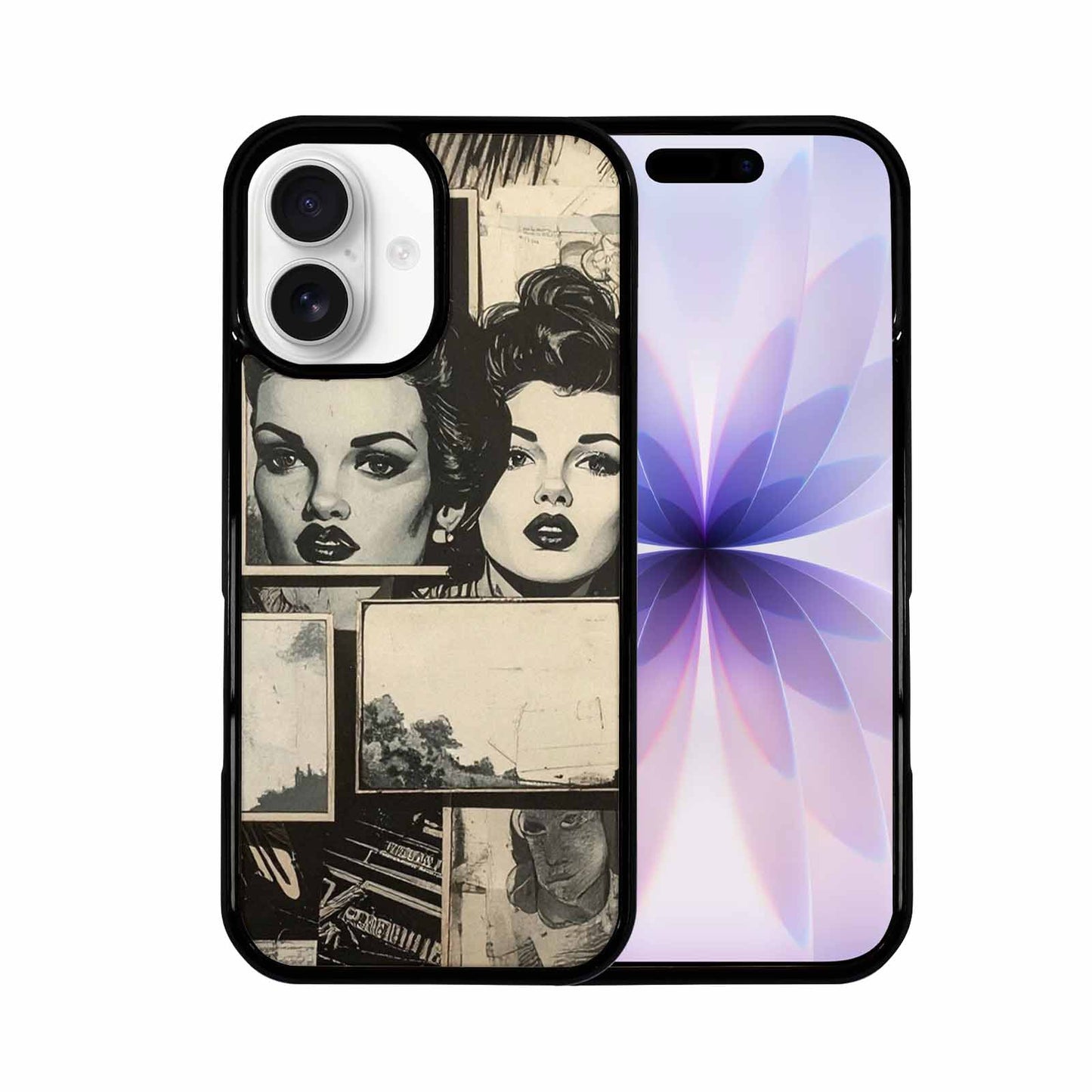 iPhone 17 Case — Black And White Solid Retro Vintage, Custom Phone Case