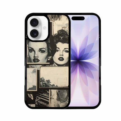 iPhone 17 Case — Black And White Solid Retro Vintage, Custom Phone Case