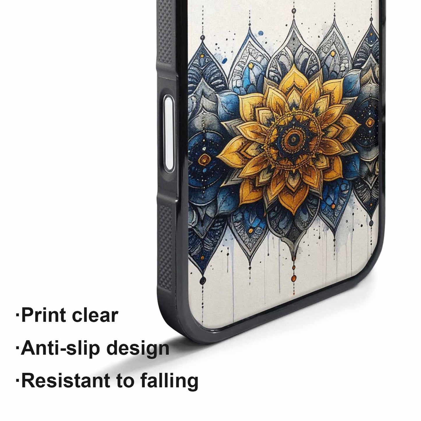 iPhone 17 Pro Max Case — Black &amp; Blue Ink Original Art, Custom Printed Phone Case