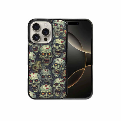 iPhone 16 Pro Case — Zombie Head Pattern Hundreds Of Small, Original Design Phone Case
