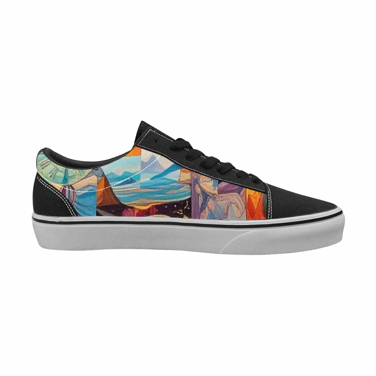 WOMEN'S Surreal Dream Fragment Lace-Up Canvas Neon Fantasy Custom Shoes