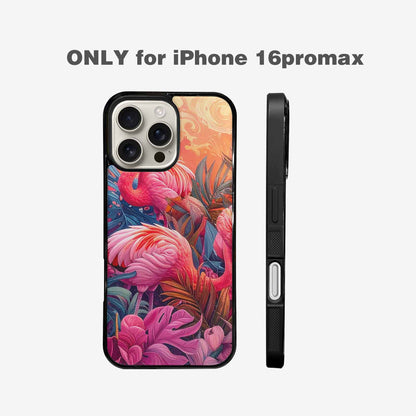 iPhone 16 Pro Max Case — Flamingo Tropical Flamingo Tropical Pattern Hundreds, Custom Art Phone Cover