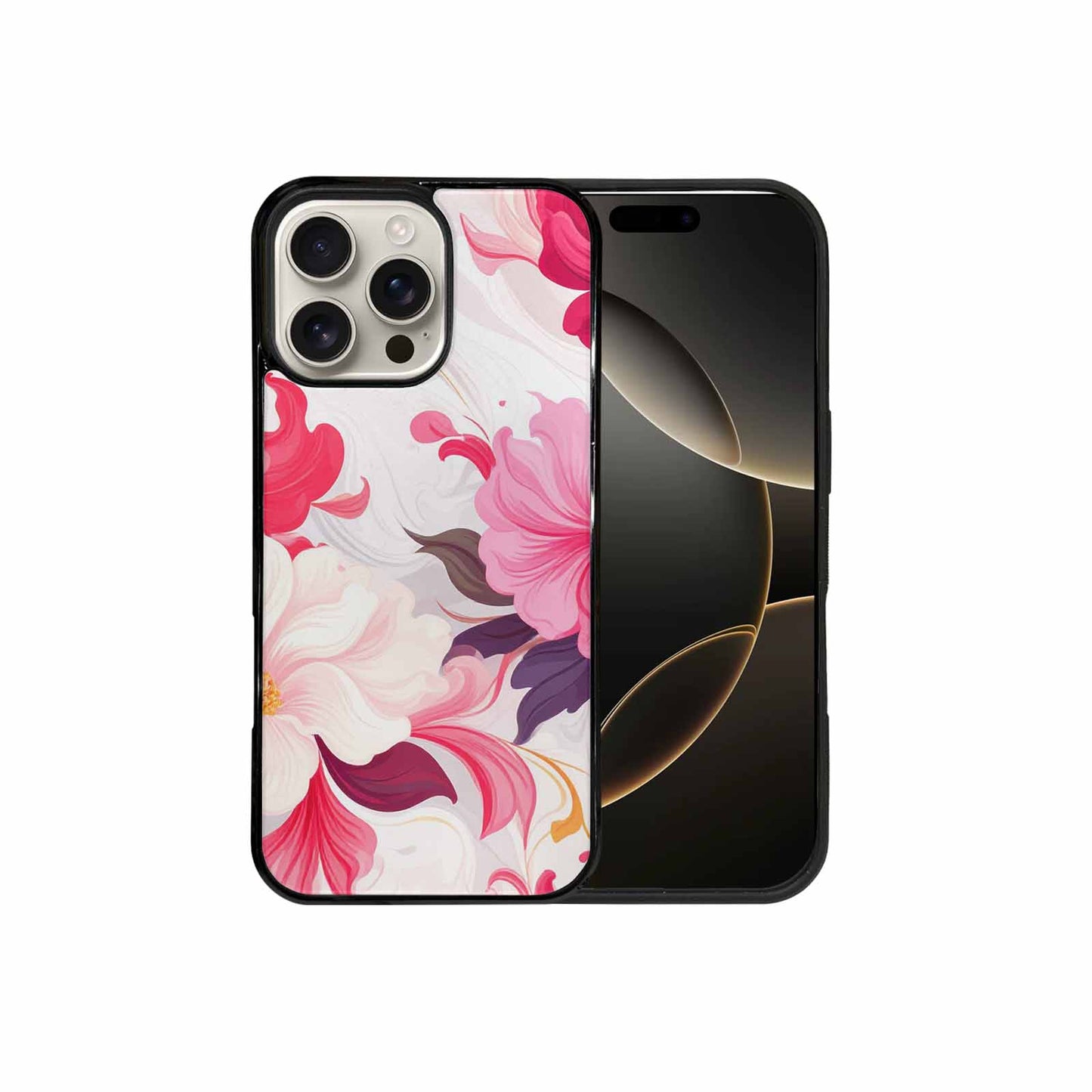 iPhone 16 Pro Max Case — Marble Floral Custom Personalized Phone Cover, Custom Made Phone Cover