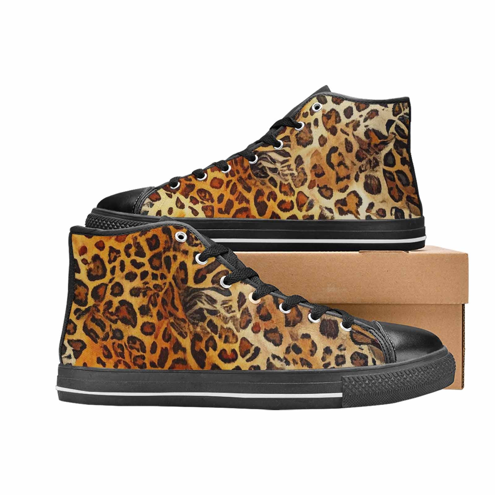 WOMEN'S Animal Print High Top Canvas Neon Fantasy Custom Sneakers